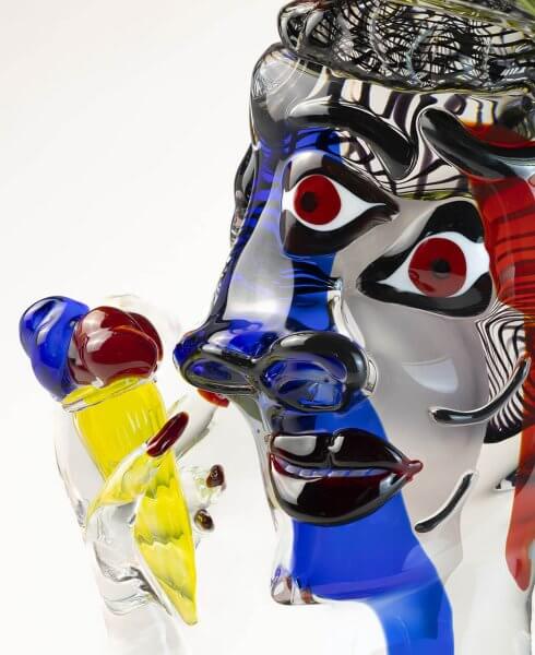 Glass Sculpture The man with Ice Cream