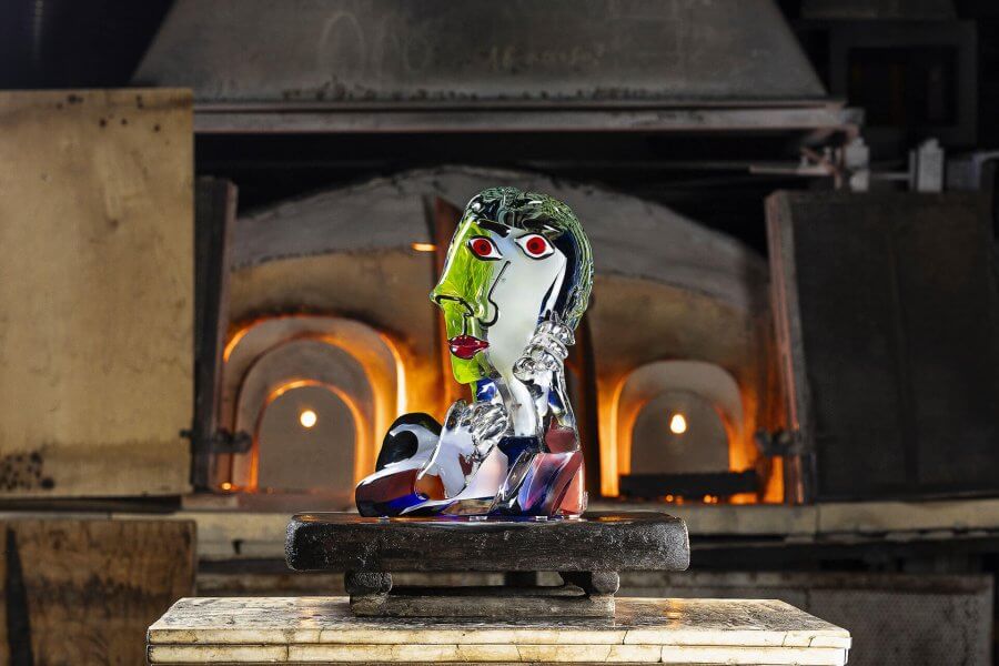 Glass Sculpture Thinking man