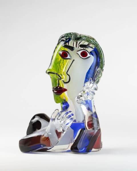 Glass Sculpture Thinking man
