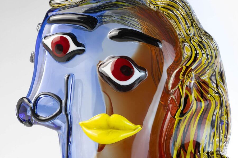 Glass Sculpture Woman in a green dress